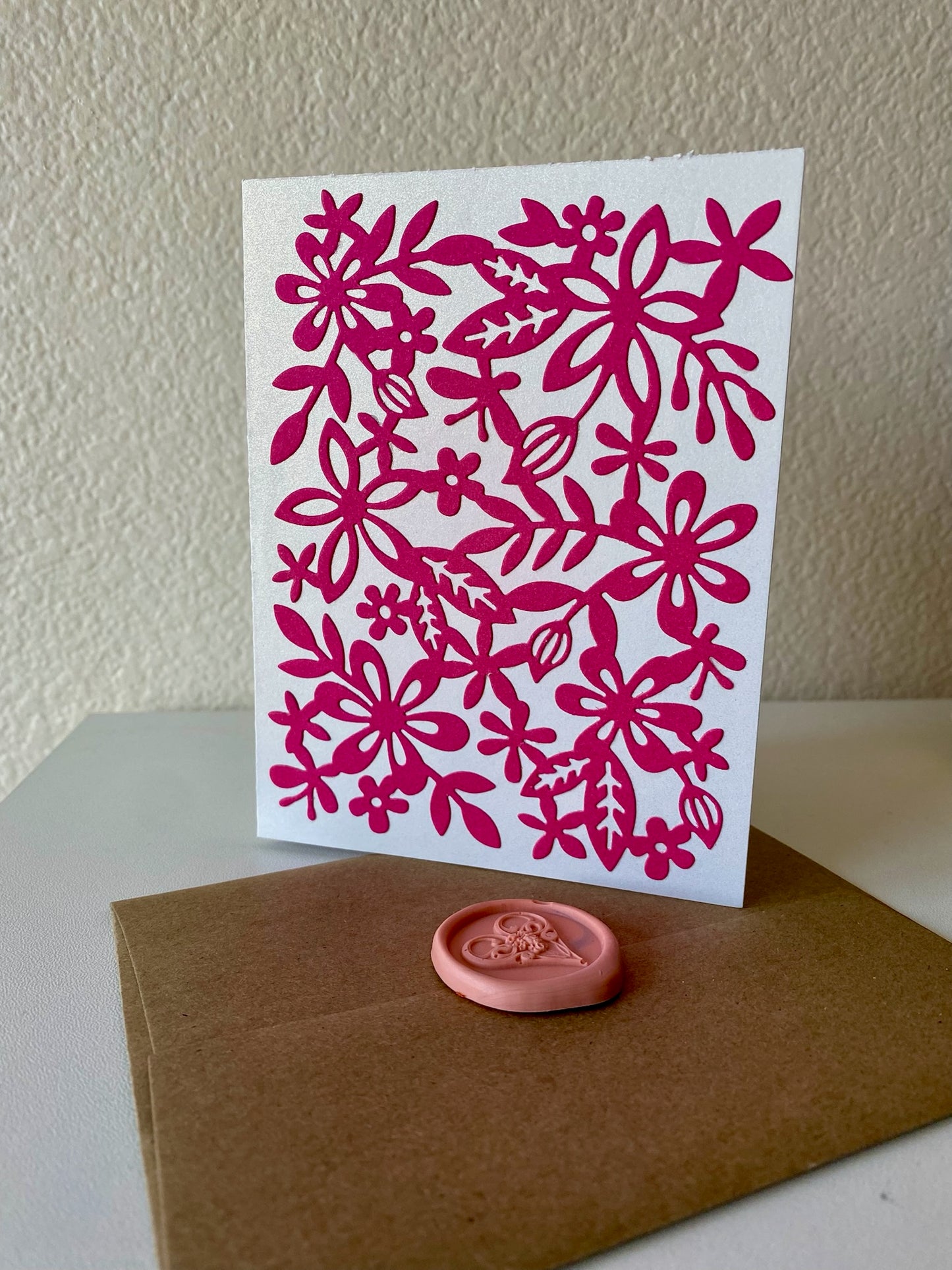 Floral Die Cut Design - Greeting Card - A4