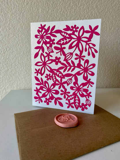 Floral Die Cut Design - Greeting Card - A4