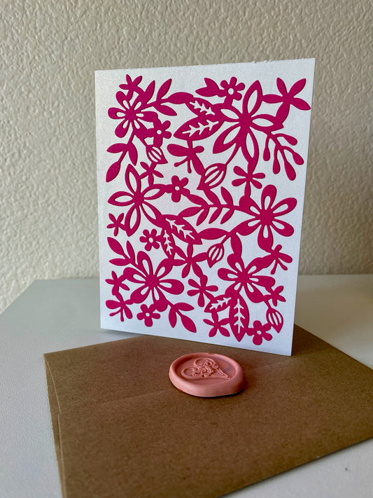 Floral Die Cut Design - Greeting Card - A4