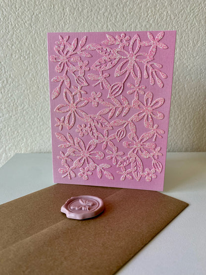 Floral Die Cut Design - Greeting Card - A4